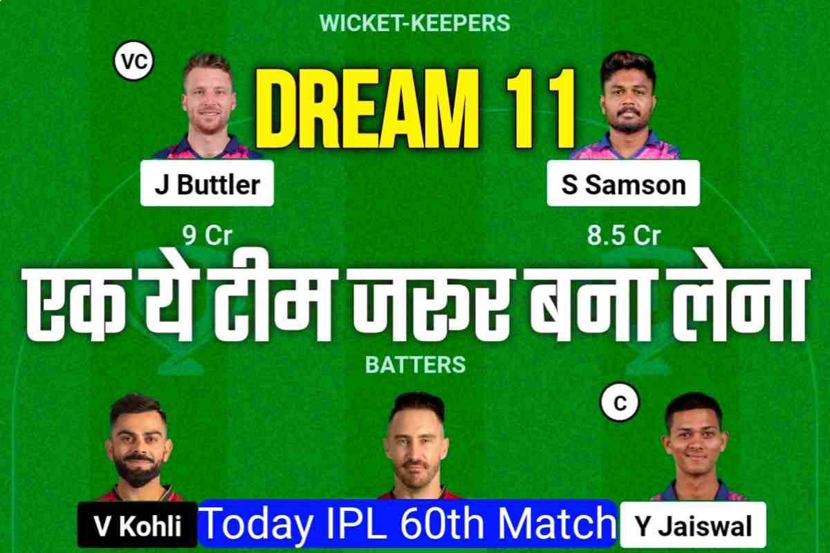 RR vs RCB Dream11 Prediction Today Match