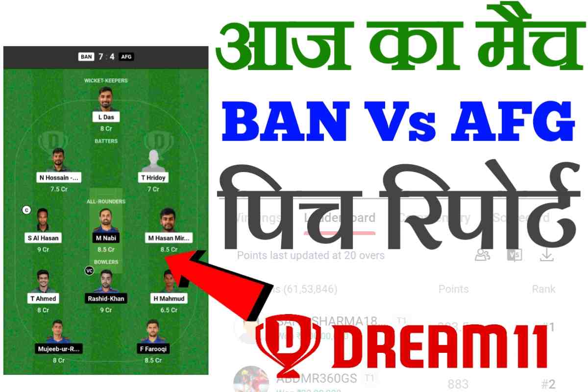 BAN vs AFG Dream Team 